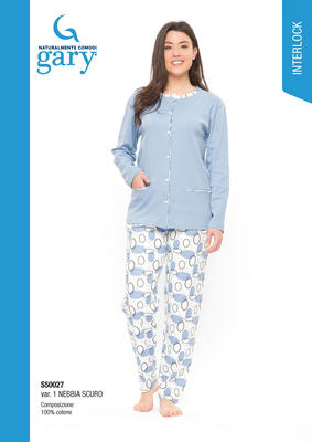 PIGIAMA DONNA APERTO M/L S50027 Tellini S.r.l. Ingrosso Abbigliamento